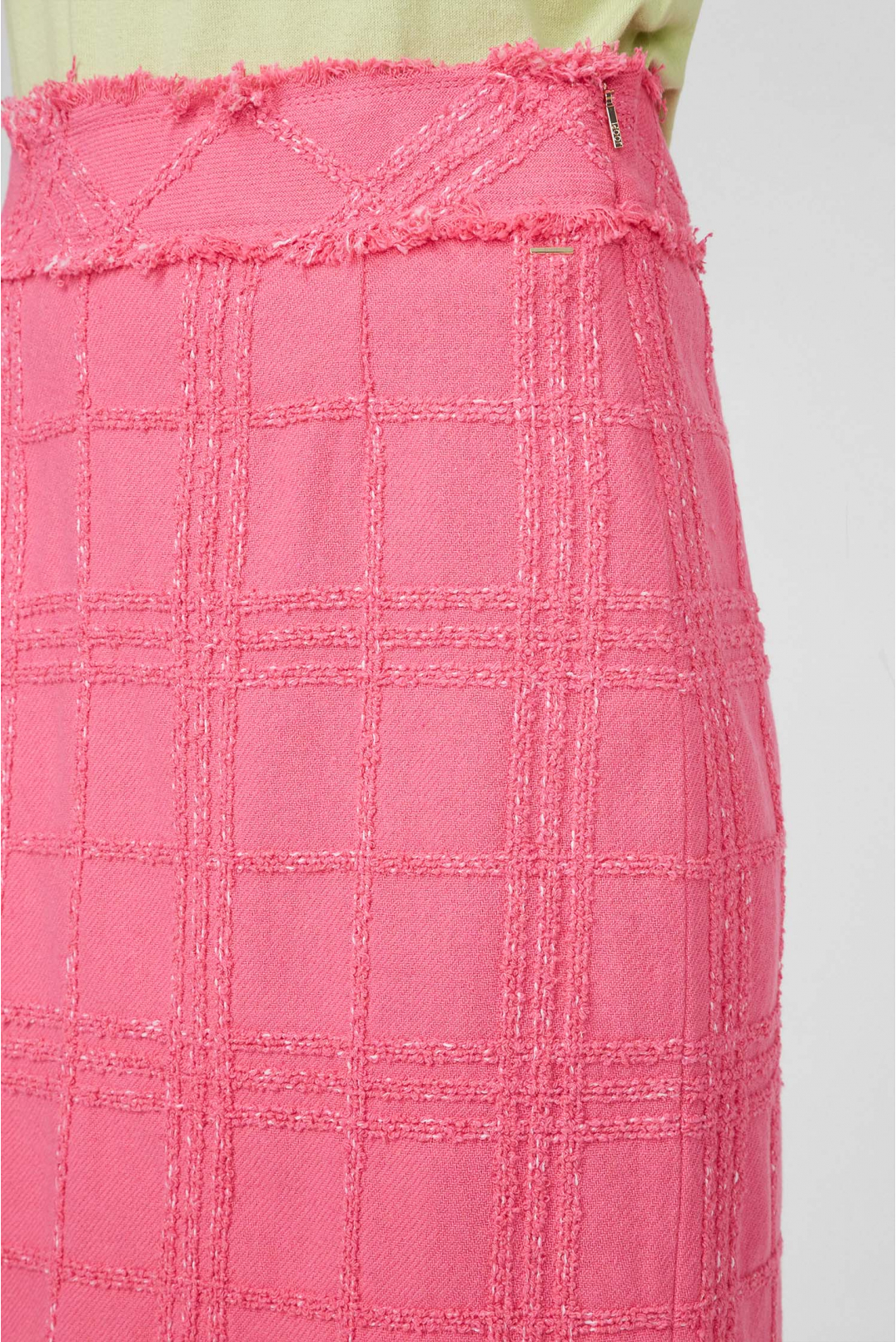 Женская розовая твидовая юбка  - 4