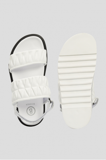 Жіночі білі шкіряні сандалі - 4
