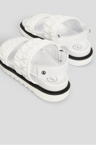 Жіночі білі шкіряні сандалі - 5
