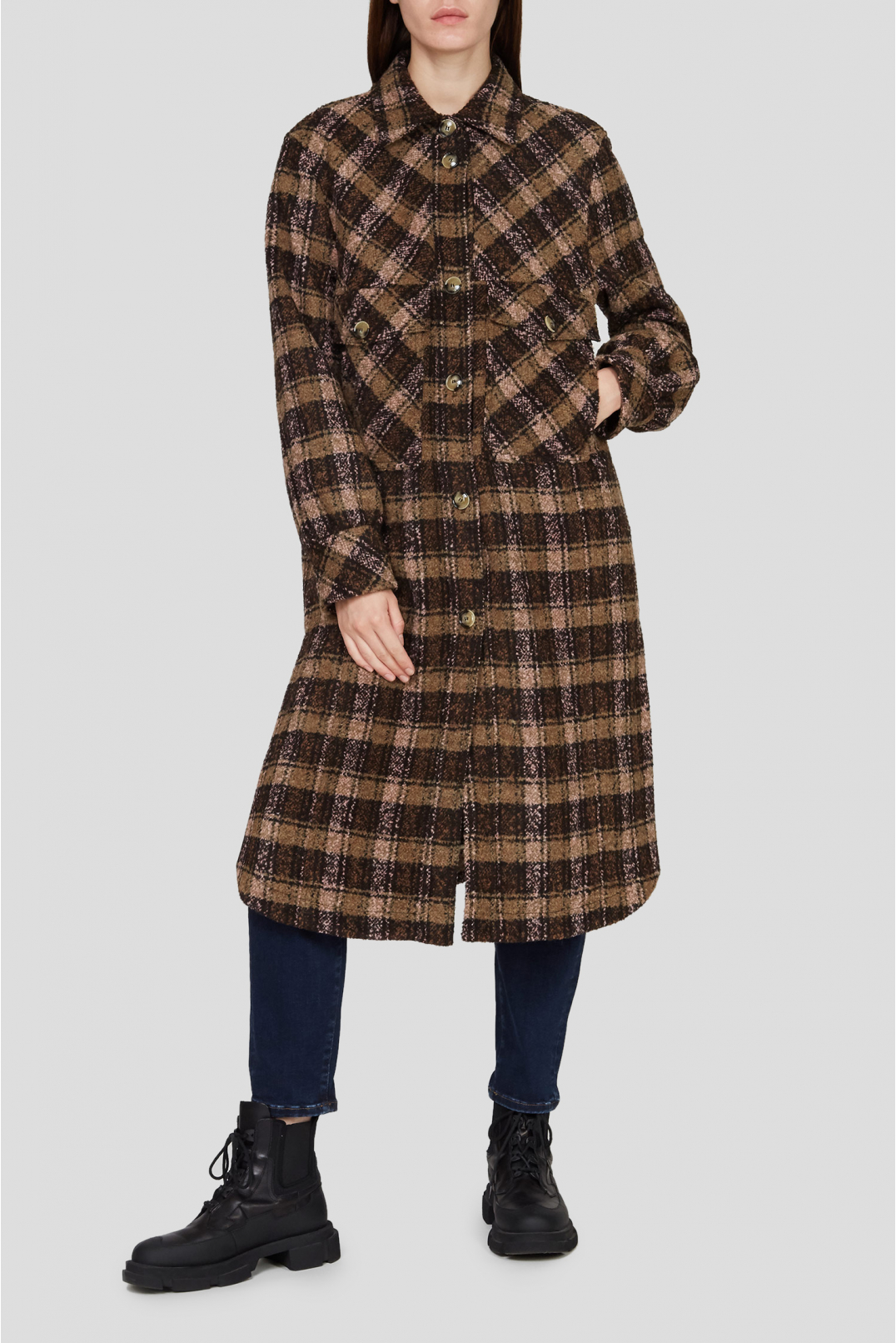Жіноче вовняне пальто з візерунком - 2