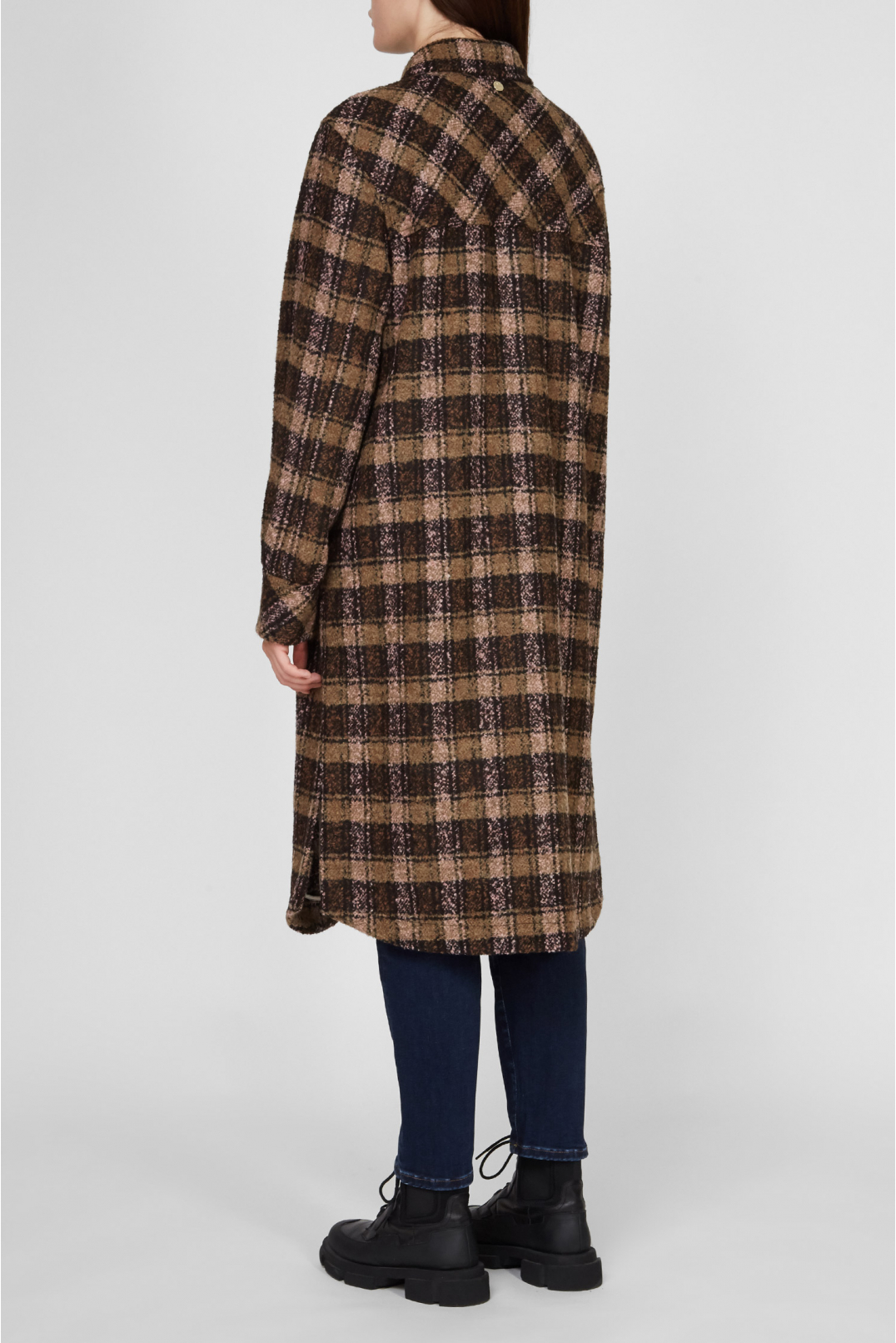 Женское шерстяное пальто с узором - 3
