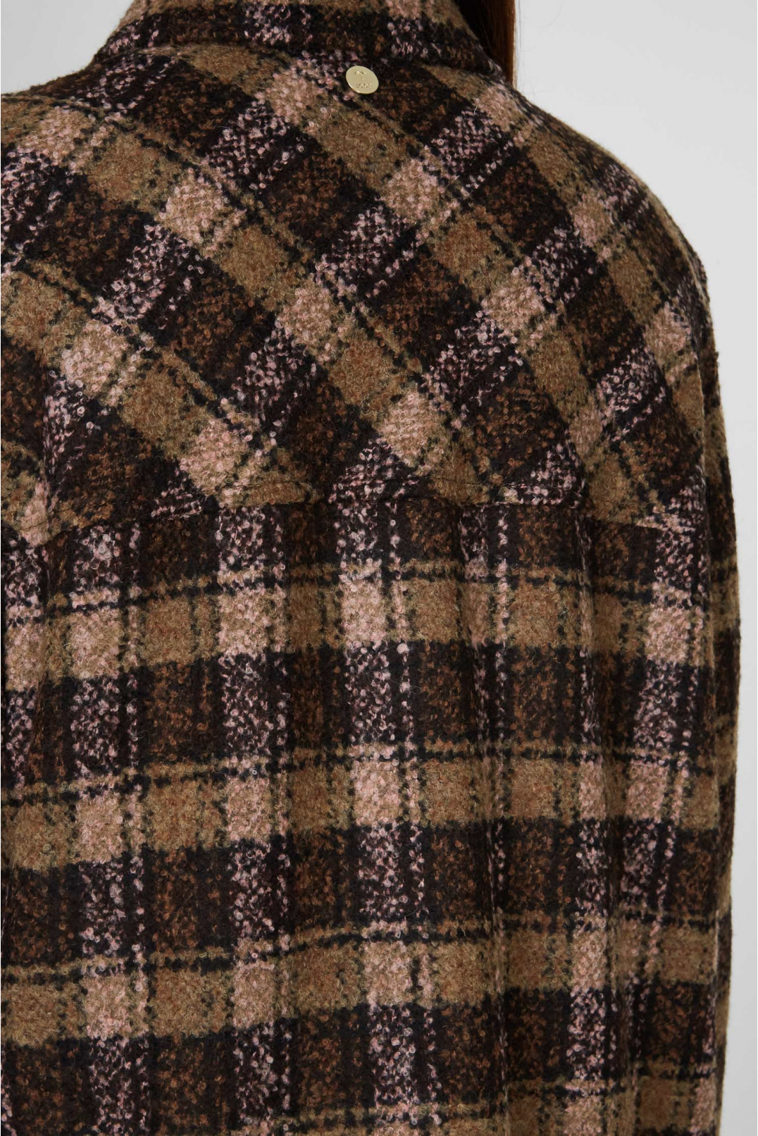 Женское шерстяное пальто с узором - 4
