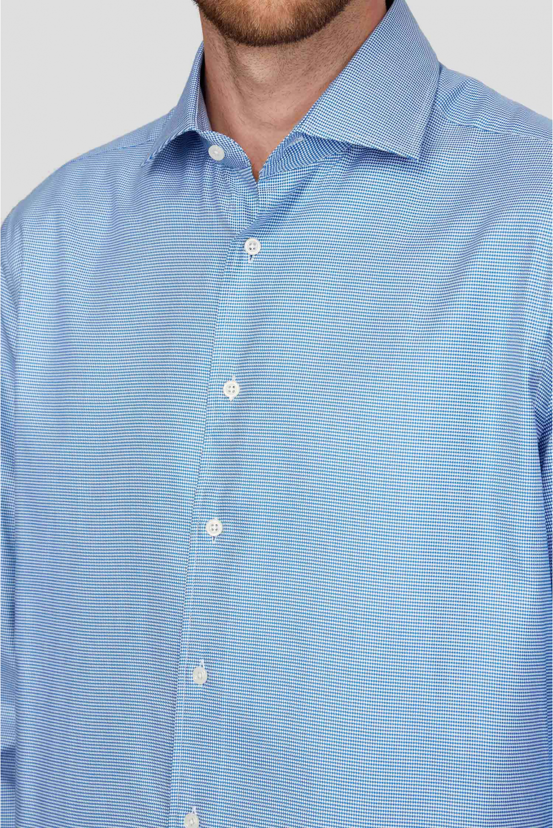 Мужская синяя рубашка - 4