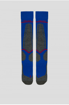 Мужские синие шерстяные лыжные носки