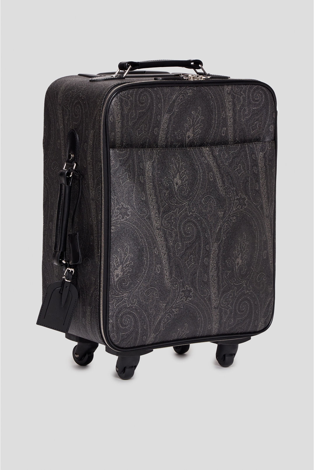 Черный кожаный чемодан с узором - 2