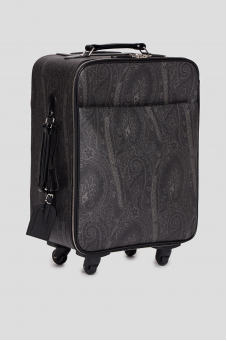 Чорна шкіряна валіза з візерунком 1