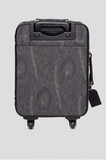Черный кожаный чемодан с узором - 3