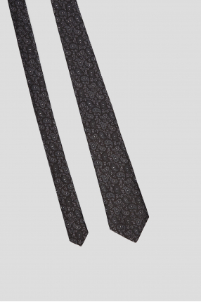 Чоловіча чорна краватка з візерунком 1