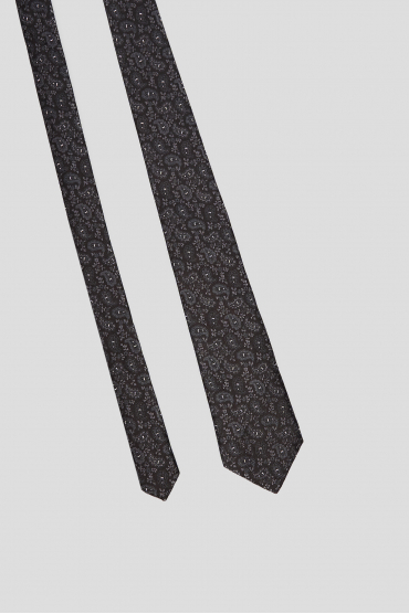 Мужской черный галстук с узором - 2