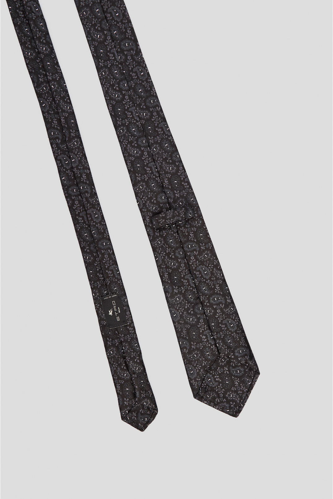 Чоловіча чорна краватка з візерунком - 3
