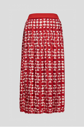 Женская красная плиссированная юбка