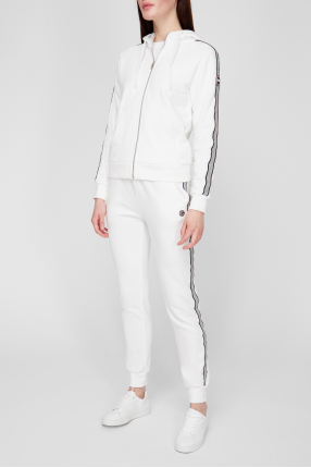 Жіночий білий спортивний костюм (худі, брюки) 1