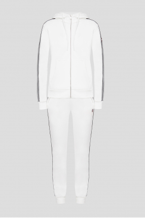 Женский белый спортивный костюм (худи, брюки)