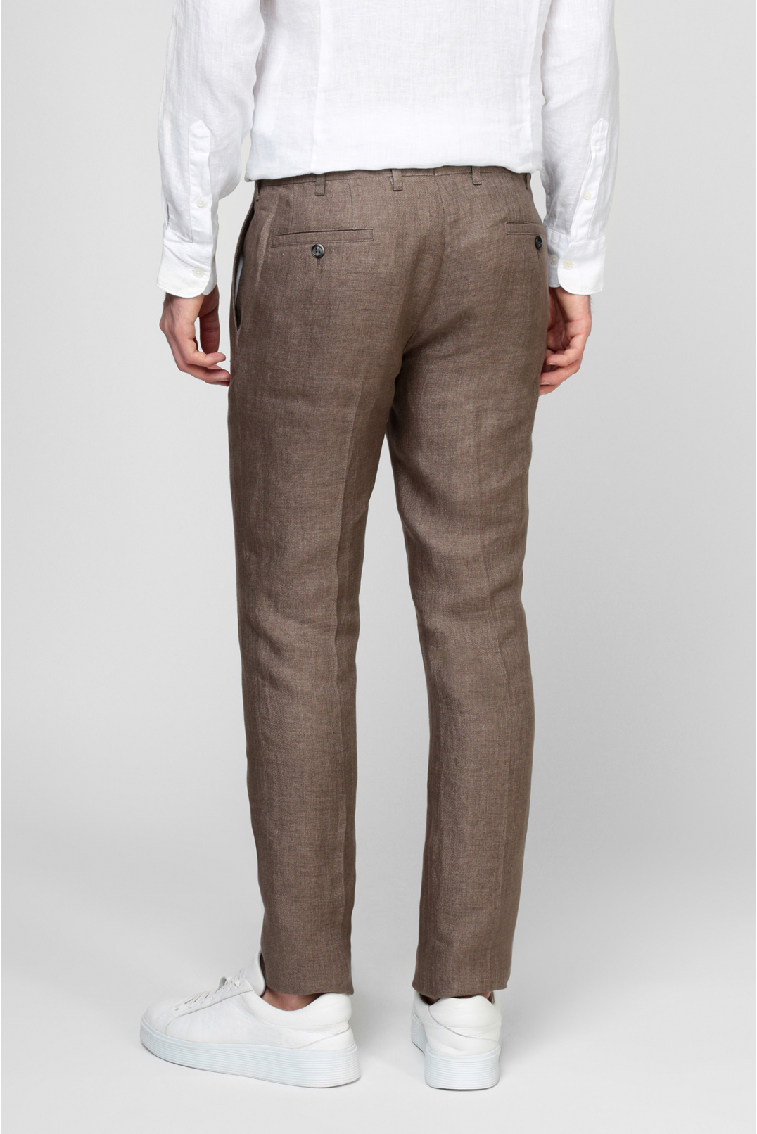 Чоловічі коричневі лляні брюки - 3