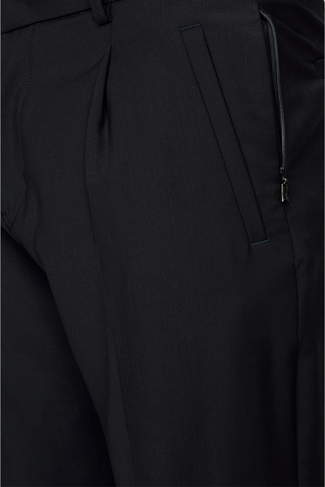 Мужские черные шерстяные брюки  - 3