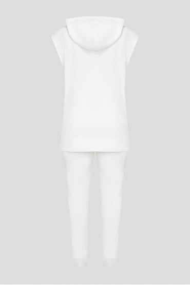 Жіночий білий спортивний костюм (худі, брюки) - 2