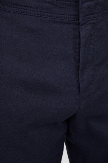 Мужские темно-синие льняные брюки - 3