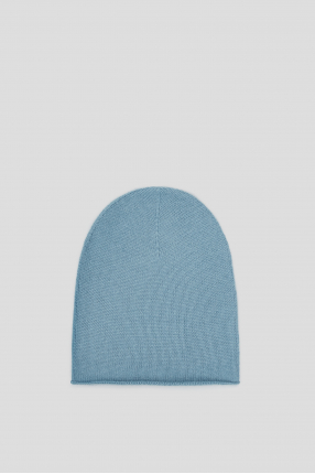 Жіноча блакитна кашемірова шапка