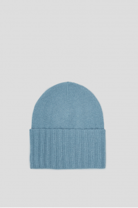 Жіноча блакитна кашемірова шапка 1