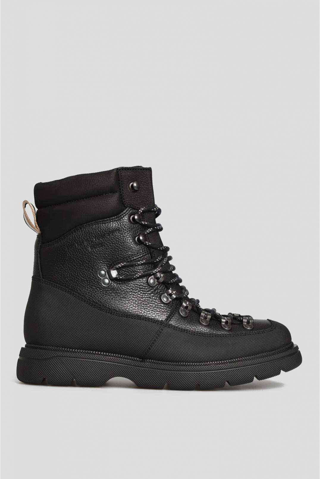 Мужские черные кожаные ботинки - 1