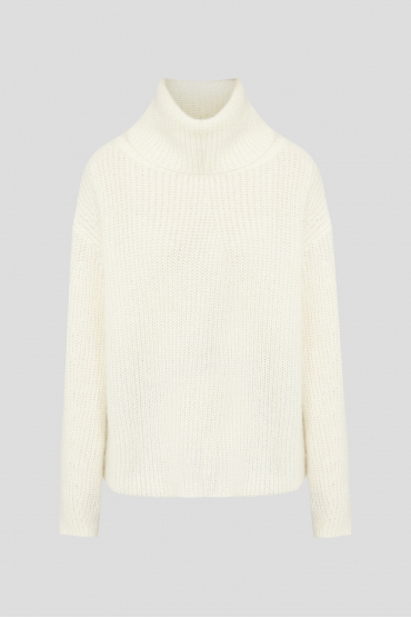 Женский белый шерстяной свитер - 1