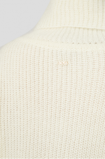 Жіночий білий вовняний светр - 4