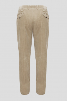 Чоловічі бежеві вельветові брюки 1