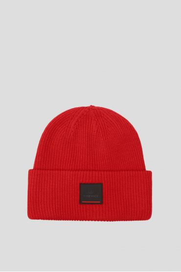 Мужская красная шерстяная шапка - 1