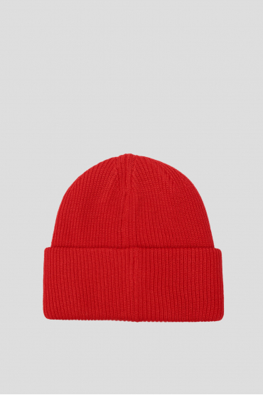 Мужская красная шерстяная шапка - 2