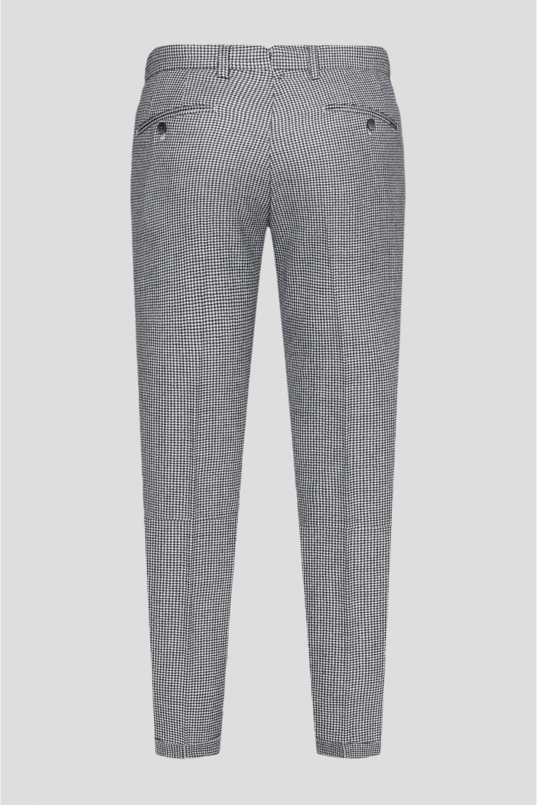 Мужские серые шерстяные брюки с узором - 2