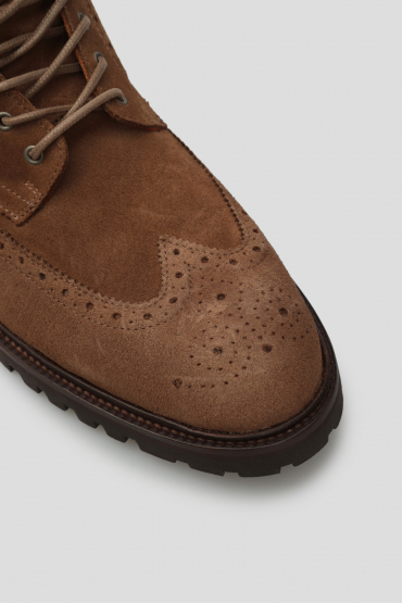 Мужские коричневые замшевые ботинки - 4