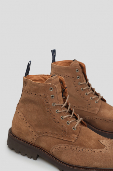Мужские коричневые замшевые ботинки - 5