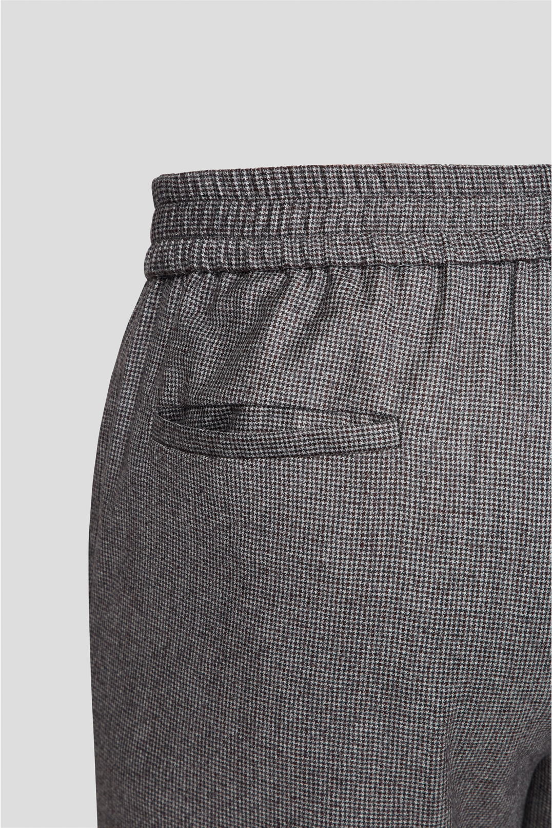 Мужские серые шерстяные брюки с узором - 4