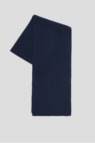 Чоловічий темно-синій набір аксесуарів (шапка, шарф) - 3