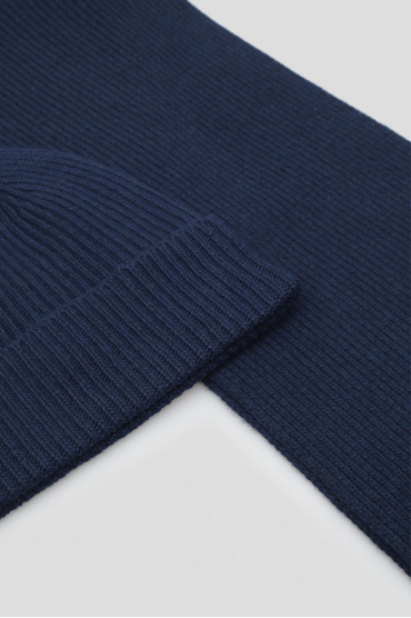 Мужской темно-синий набор аксессуаров (шапка, шарф) - 6