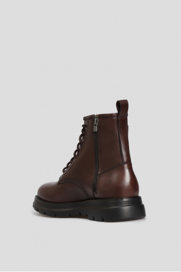 Мужские коричневые кожаные ботинки - 3