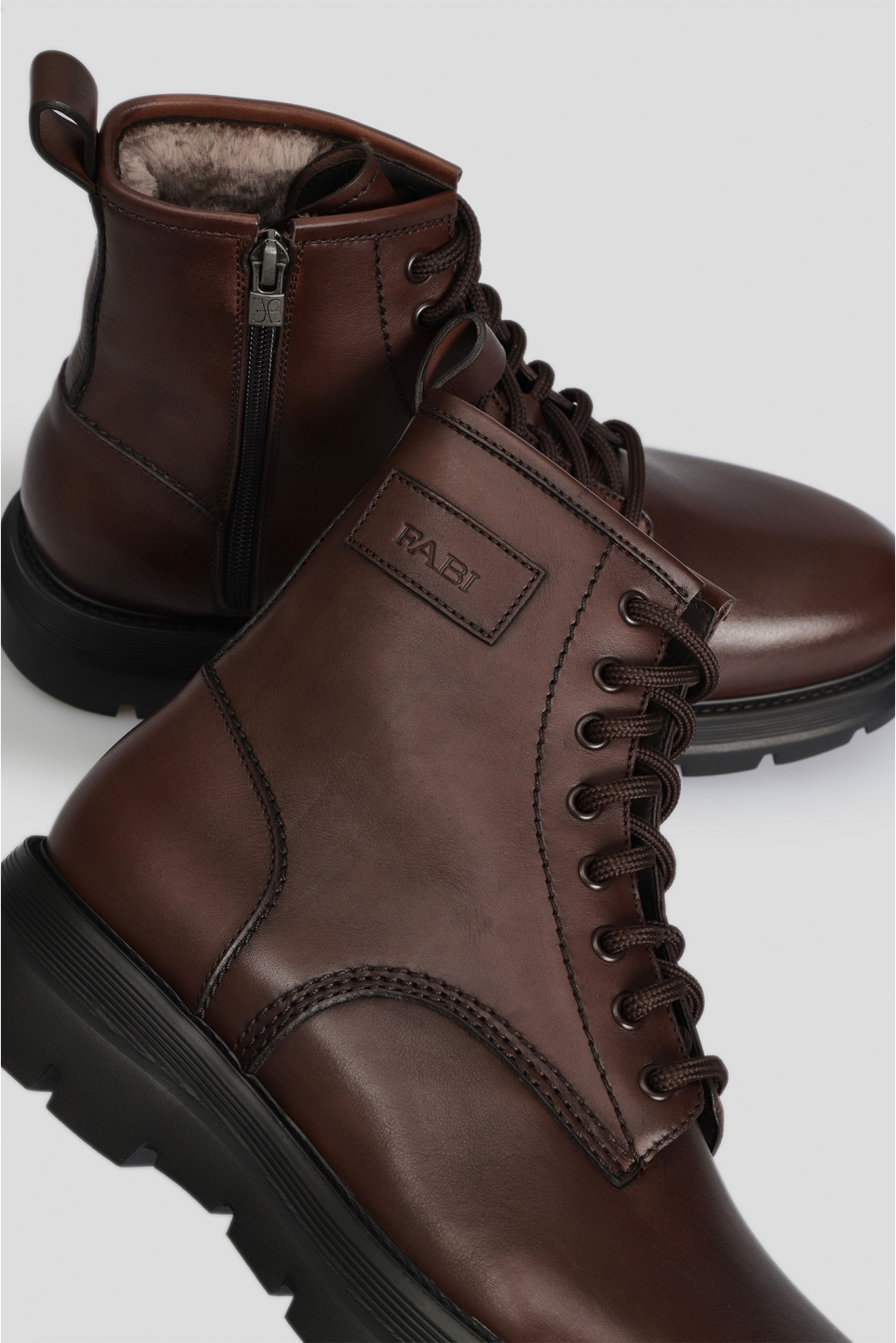 Мужские коричневые кожаные ботинки - 5