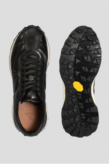 Чоловічі чорні шкіряні кросівки - 4