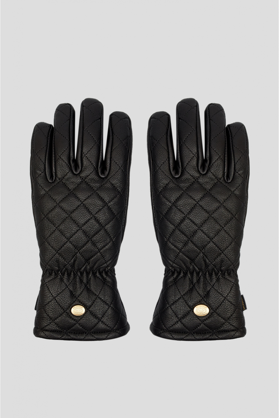 Женские черные кожаные лыжные перчатки - 1