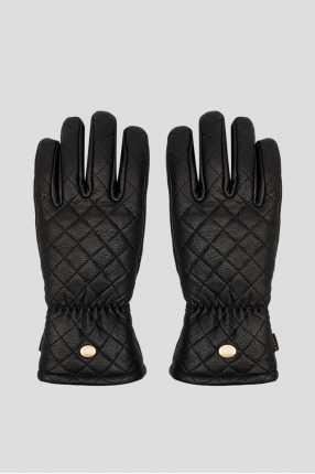 Женские черные кожаные лыжные перчатки