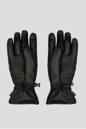 Женские черные кожаные лыжные перчатки 1
