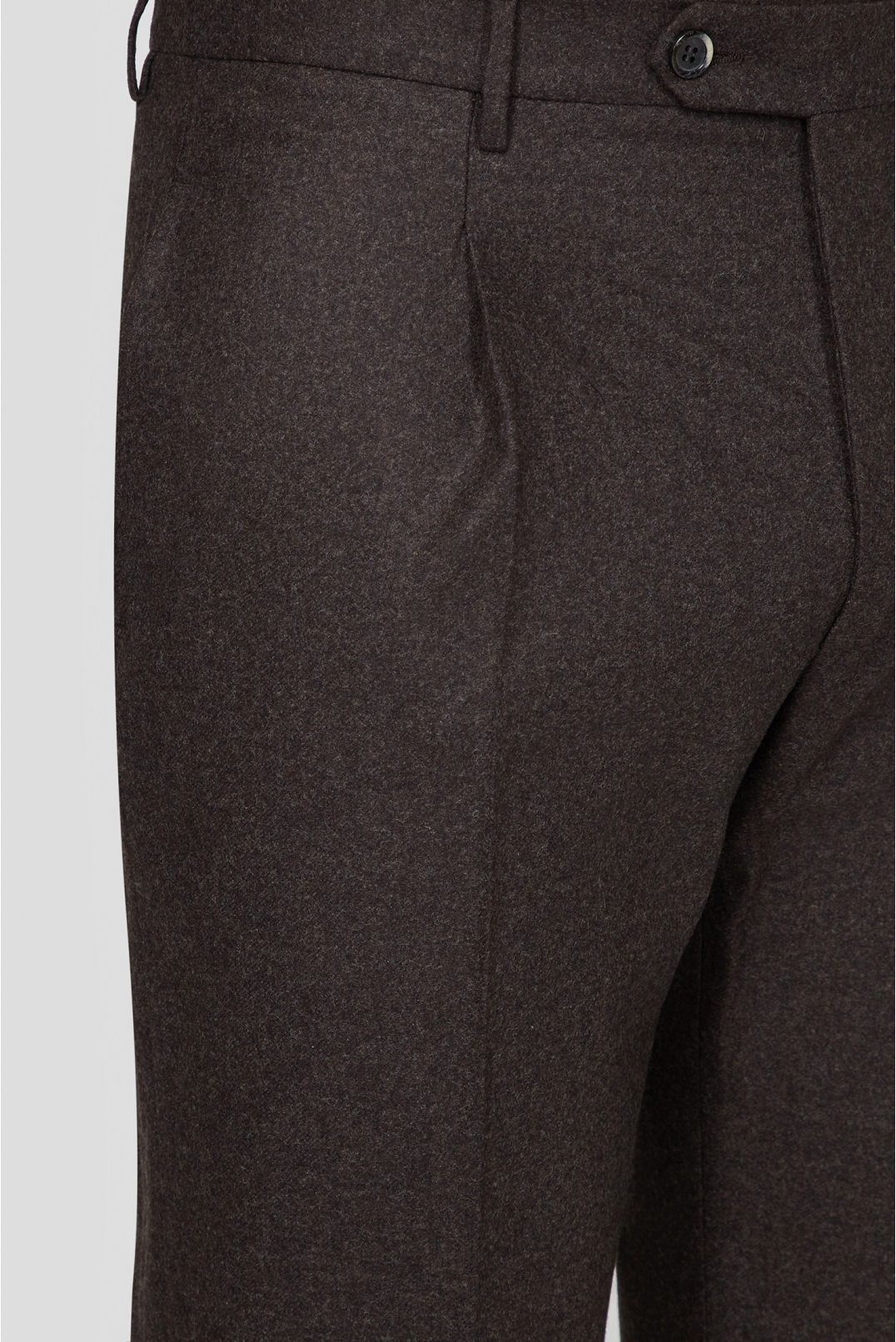 Мужские темно-коричневые шерстяные брюки - 3