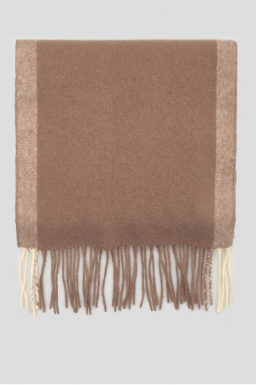 Чоловічий коричневий кашеміровий шарф - 2
