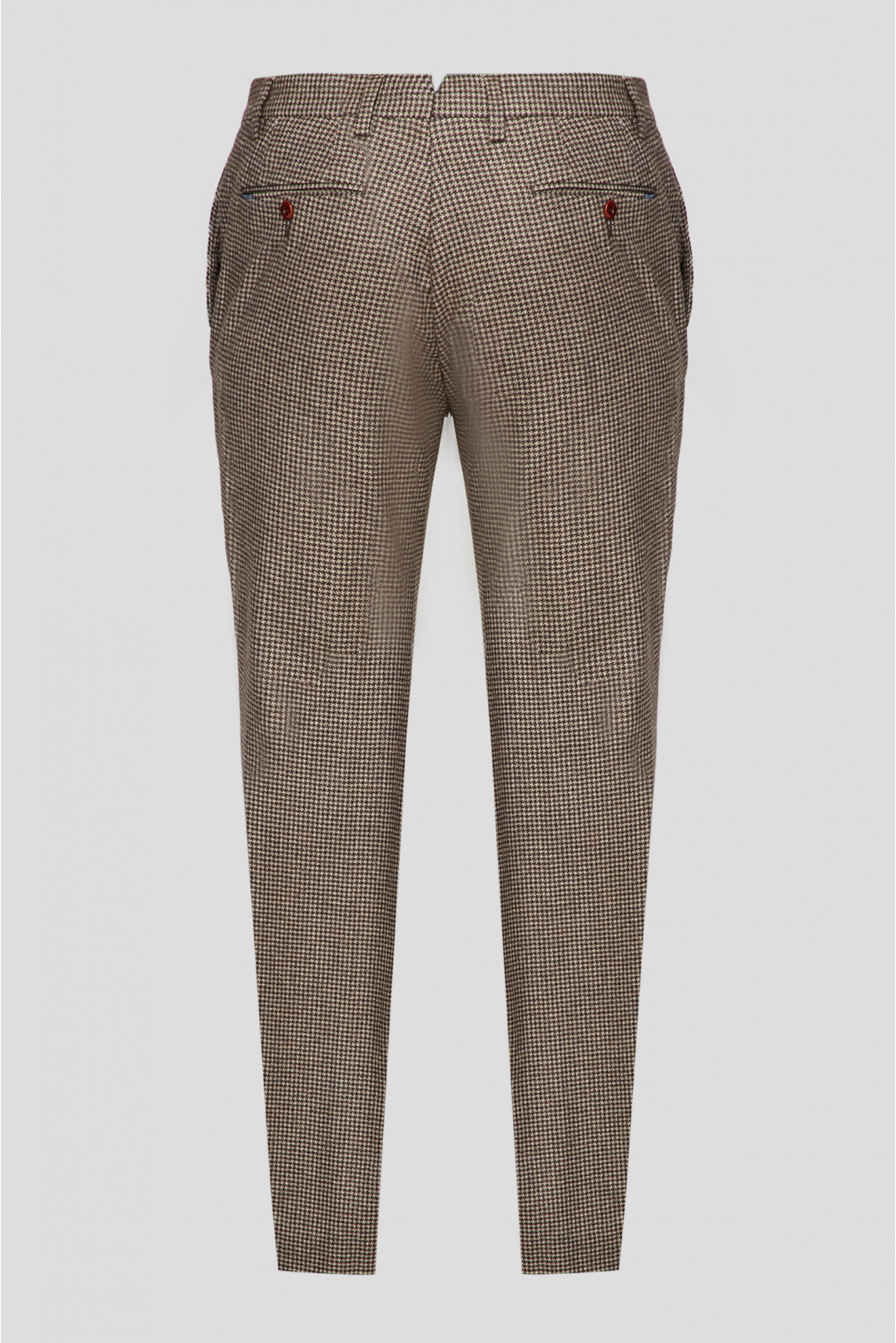 Мужские коричневые шерстяные брюки с узором - 2