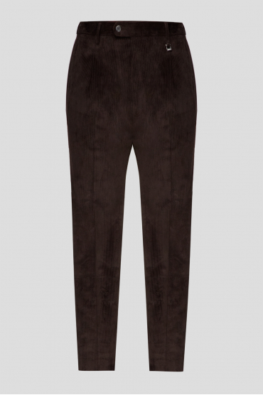 Мужские темно-коричневые вельветовые брюки - 1