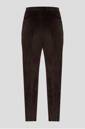 Чоловічі темно-коричневі вельветові брюки 1