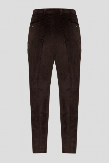 Мужские темно-коричневые вельветовые брюки - 2