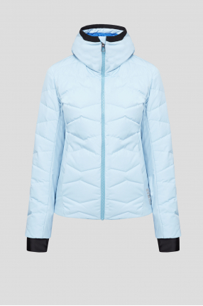 Женская голубая пуховая лыжная куртка