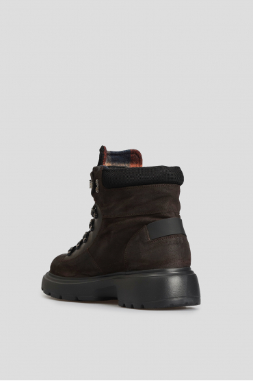 Мужские темно-коричневые замшевые ботинки - 3