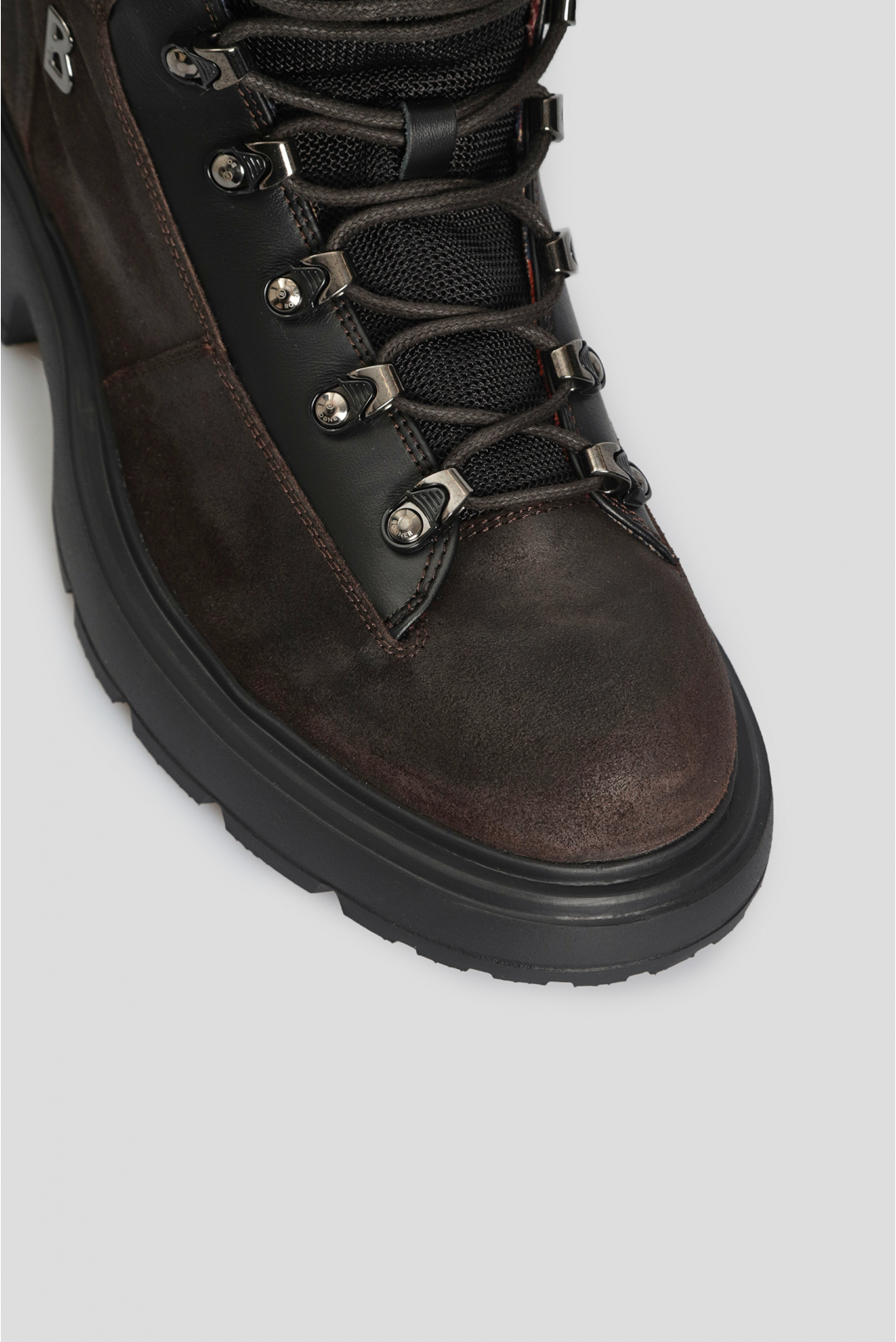Мужские темно-коричневые замшевые ботинки - 4